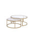 Фото #6 товара Shanish Nesting Table Set (2Pc Pk) in Faux Marble & Gold