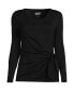 ფოტო #3 პროდუქტის Plus Size Long Sleeve Lightweight Tie Front Top