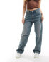 Фото #2 товара Weekday Rail mid waist loose fit straight leg jeans in trove blue