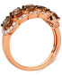 ფოტო #2 პროდუქტის Chocolate Diamond & Nude Diamond Three Row Ring (1-1/2 ct. t.w.) in 14k Rose Gold
