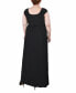 ფოტო #2 პროდუქტის Plus Size Ruched Empire Maxi Dress