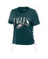 Фото #2 товара Women's Midnight Green Philadelphia Eagles Lace Up Side Modest Cropped T-shirt