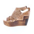 Фото #5 товара Bed Stu Petra F394003 Womens Brown Leather Hook & Loop Wedges Sandals Shoes 10