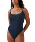 Фото #1 товара Women's Textured Scoop Neck One Piece Swimsuit