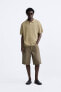 Cotton - linen knit polo shirt