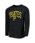 Фото #3 товара Men's Black Pittsburgh Pirates Inertia Raglan Long Sleeve Henley T-shirt
