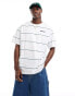 Parlex bataka stripe short sleeve t-shirt in white