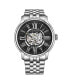 ფოტო #1 პროდუქტის Men's Legacy Silver-tone Stainless Steel , Black Dial , 45mm Round Watch