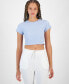 Фото #4 товара Women's Cropped Rib-Knit T-Shirt, Created for Macy's