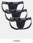 Фото #1 товара Nike 3 pack cotton stretch jock straps in black