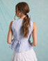 Фото #2 товара Miss Selfridge poplin tie front sleeveless top in blue stripe