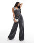 Фото #1 товара ASOS DESIGN wrap around belted waistcoat jumpsuit in grey