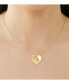 Фото #3 товара 14k Gold Plated with Cubic Zirconia Modern Double Heart Half Cut-Out Entwined Necklace
