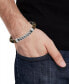 ფოტო #2 პროდუქტის Men's Lapis Lazuli Bead & Chain Bracelet in Stainless Steel (Also in Onyx & Tiger Eye)