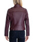 Фото #2 товара Women's Belted Leather Moto Coat, Created for Macy's