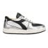 Фото #1 товара Diadora Mi Basket Low Metallic Dirty Lace Up Mens Black, Silver, White Sneakers