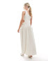 Фото #4 товара 4th & Reckless Petite exclusive one shoulder dropped hem cut out maxi dress in cream