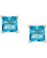 ფოტო #3 პროდუქტის Blue Topaz Square Stud Earrings (7/8 ct. t.w.) in 14k Gold