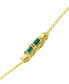 ფოტო #3 პროდუქტის Lab-Grown Emerald (1-1/5 ct. t.w.) & Lab-Grown White Sapphire (3/4 ct. t.w.) Four Stone 18" Collar Necklace in 14k Gold-Plated Sterling Silver