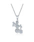 Elegant Winter White Simulated Pearl Holiday Christmas Snowman Pendant Necklace For Teen For Women .925 Sterling