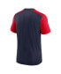 Фото #2 товара Men's Heathered Navy, Heathered Red Tennessee Titans Color Block Team Name T-shirt