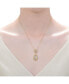 White Gold and 14K Gold Plated Cubic Zirconia Sunny Array Pendant Necklace