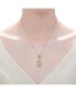 White Gold and 14K Gold Plated Cubic Zirconia Sunny Array Pendant Necklace