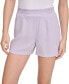 ფოტო #1 პროდუქტის Women's Smocked-Waist Double-Crepe Pull-On Cotton Shorts