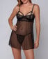 Women's Clarice Lace Underwire and Mesh Babydoll and Panty Set, 2 Piece