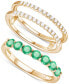ფოტო #3 პროდუქტის 2-Pc. Set Emerald (7/8 ct. t.w.) Ring & Diamond Enhancer (1/4 ct. t.w.) in 14k Gold (Also in Ruby and Sapphire)