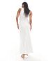 Forever New Petite linen asymmetrical midi dress in white weiß, 32 - фото #2