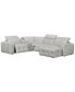 Фото #4 товара CLOSEOUT! Haigan 5-Pc. Leather Chaise Sectional Sofa with 2 Power Recliners, Created for Macy's