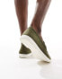 Truffle Collection casual suede loafers in olive green