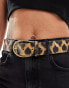 ASOS DESIGN half moon waist and hip jeans belt in leopard