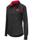 ფოტო #3 პროდუქტის Women's Heather Black Ohio State Buckeyes Bikram Raglan Quarter-Zip Jacket