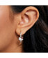 ფოტო #2 პროდუქტის Womens Cubic Zirconia and Enamel Hoop Earrings