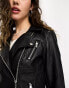 Фото #4 товара ONLY faux leather biker jacket in black