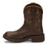 Justin Boots Gemma Embroidered Perforated Round Toe Cowboy Booties Womens Brown