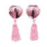 Self-Adhesive Heart Sequin Nipple Cover with Tassel Pink
