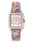 ფოტო #1 პროდუქტის Women's Padova Gemstone Floral Swiss Quartz Pink Leather Watch 30mm