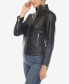 ფოტო #3 პროდუქტის Women's Classic Biker Faux Leather Jacket