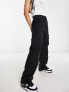 Фото #1 товара Bershka straight leg cargo trousers in black