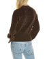 Rebecca Taylor Quilted Velvet Sweater Women's Brown Xs