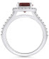 ფოტო #3 პროდუქტის Garnet (2-1/2 ct. t.w.) and Diamond (1/2 ct. t.w.) Halo Ring in 14K White Gold