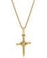 ფოტო #1 პროდუქტის Men's Cubic Zirconia Nail X Cross 24" Pendant Necklace