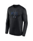 Фото #2 товара Men's Black New York Mets Authentic Collection Team Logo Legend Performance Long Sleeve T-shirt
