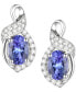 ფოტო #3 პროდუქტის Tanzanite (3/4 ct. t.w.) & Lab-Grown White Sapphire (1/6 ct. t.w.) Oval Swirl Stud Earrings in Sterling Silver