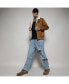 Фото #3 товара Men's Brown Zip-Front Jacket With Fleece Detail