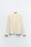 Блуза с вышивкой плюмети и блестящими деталями ZARA