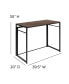 Perth Folding Computer Desk With Rustic Wood Grain Finish And Metal Frame, Folding Laptop Desk For Home Office